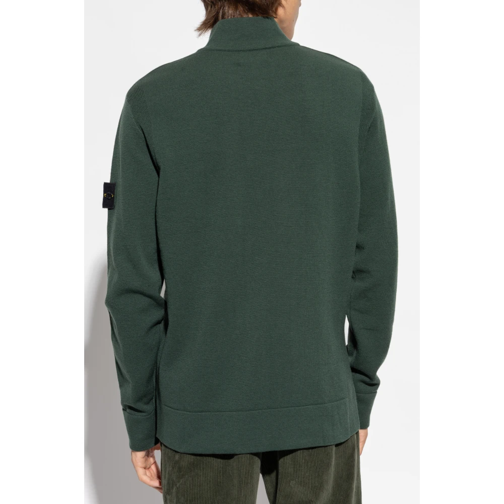 Stone Island Cardigan met logo Green Heren