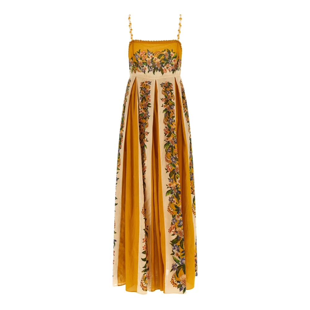 Farm Rio Women's Yellow Sand Hilo Stripes Maxi Dress