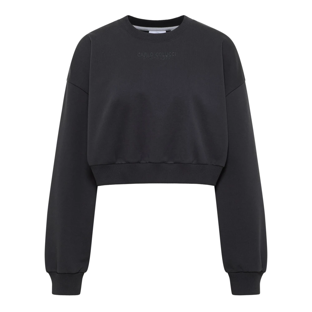 Carlo colucci Urban Crop Sweatshirt La Famiglia Black Dames