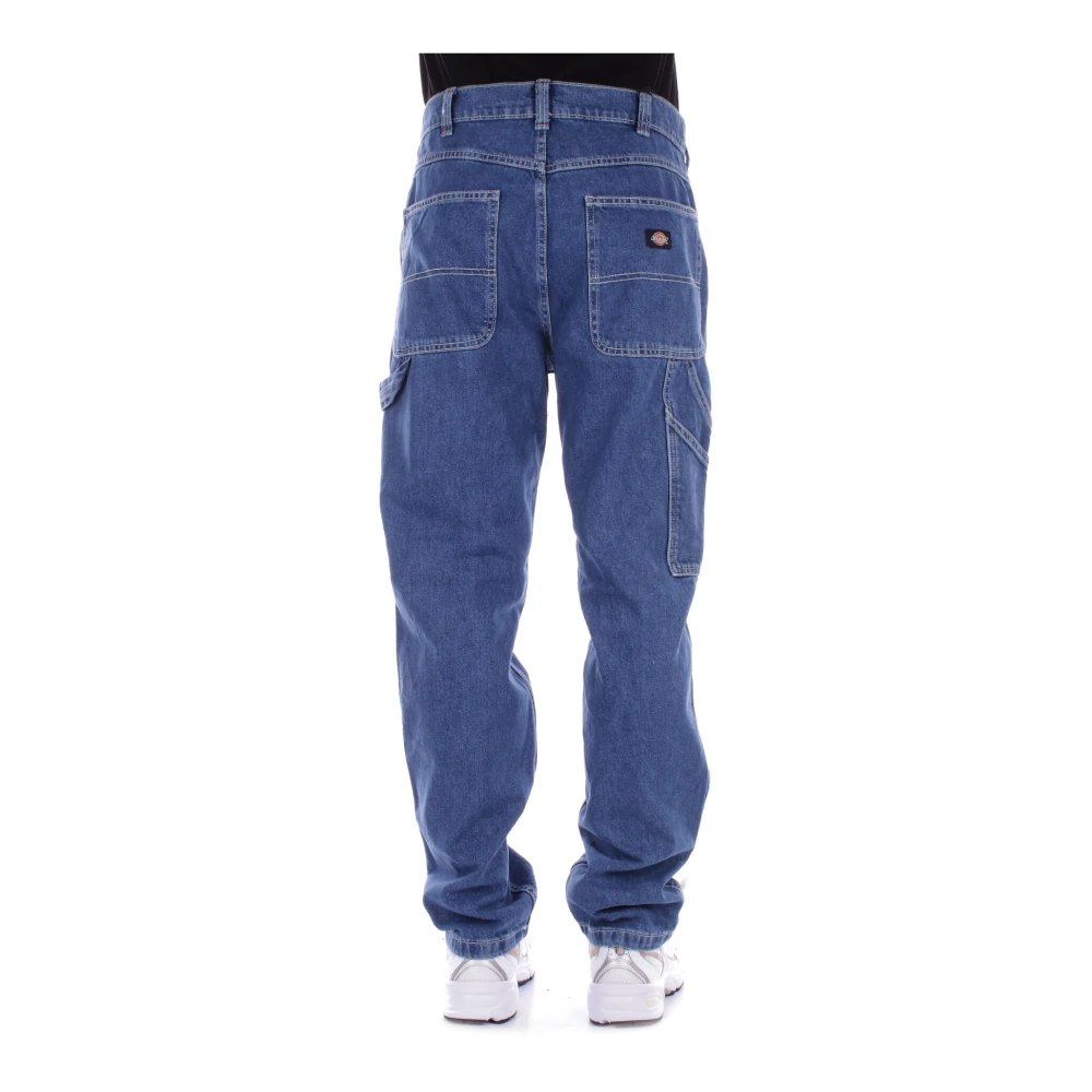 Dickies Blauwe Jeans met Logo Achterzak Blue Heren