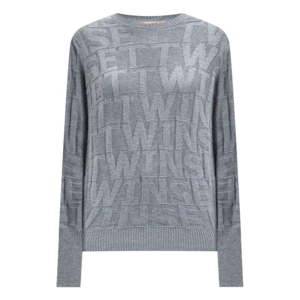 Twinset Grijze Gebreide Trui Comfortabele Katoenmix Gray Dames