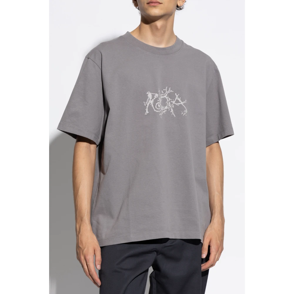 ROA T-shirt met logo Gray Heren