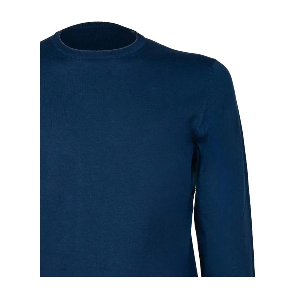 Gran Sasso Vintage Indigo Katoenen Crewneck Sweater Blue Heren