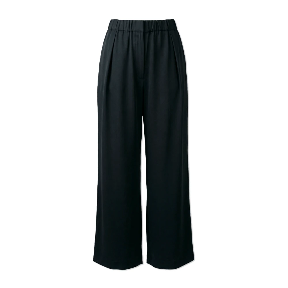 Jil Sander Vrouw Zwart Broeken Dames, Xs, Fluid Viscose Broeken