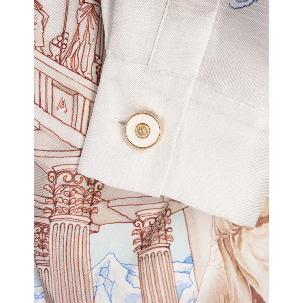 Casablanca Witte Kennistempel Linnen Shirt Multicolor Dames