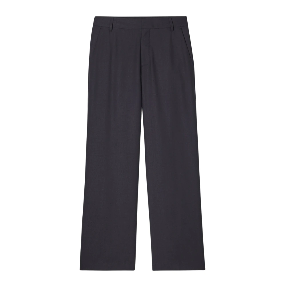Closed Lage taille rechte pijp wollen broek Black Dames