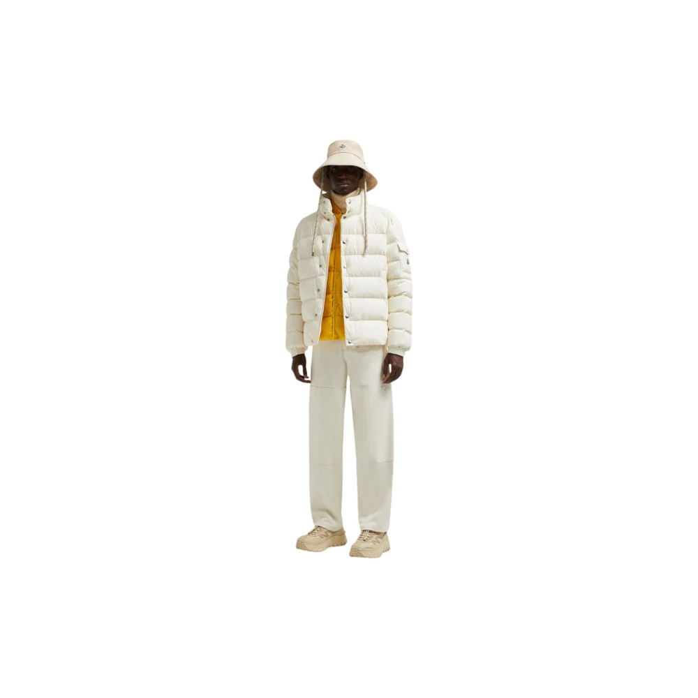 Moncler Off White Katoenen Canvas Broek White Heren