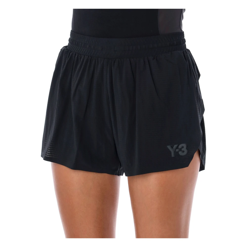 Y-3 Zwarte hardloopshorts Aw24 Black Dames