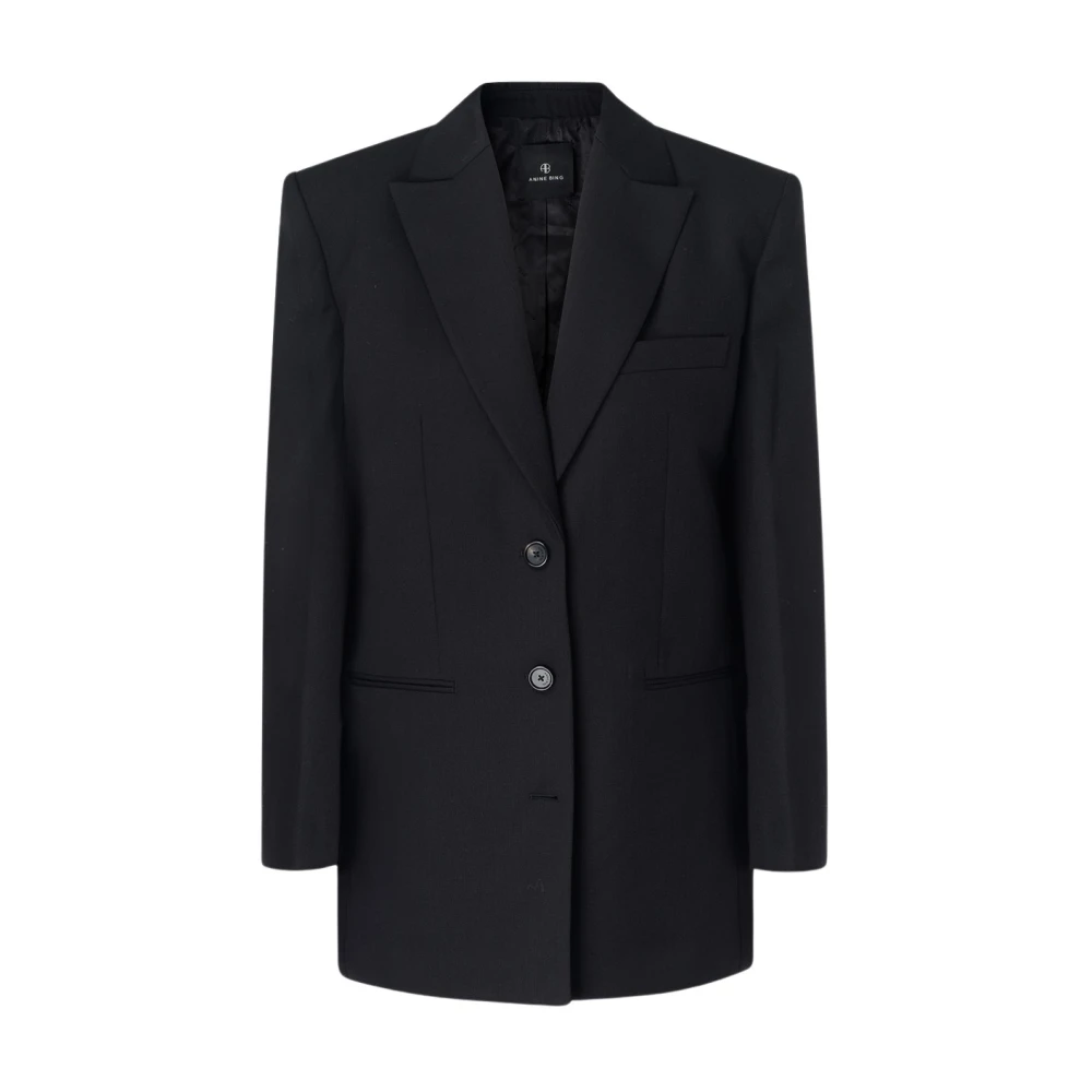 Anine Bing Zwarte Blazer Klassieke Stijl Black Dames