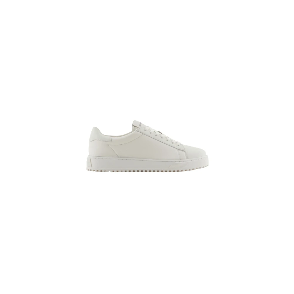Emporio Armani Men's White Sneakers, 7 Uk, Leather Low-Top Trainers