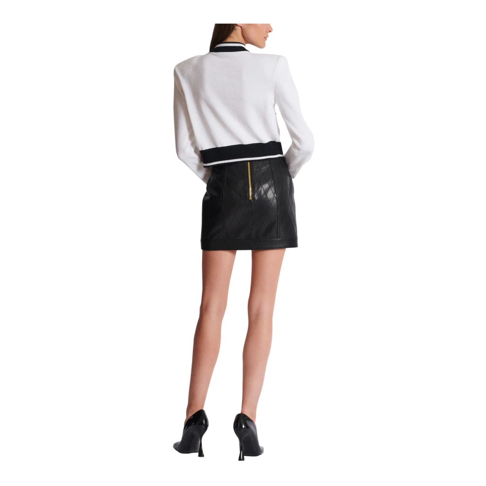 Balmain Handtekening gebreide vest White Dames