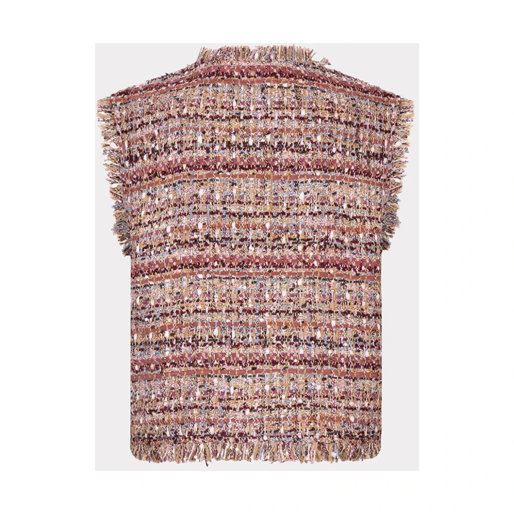 Esqualo Tweed Wine Red Vest Gilet Multicolor Dames