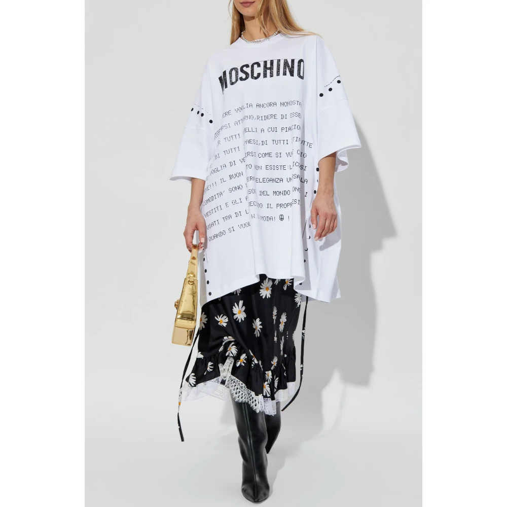 Moschino Jurk met print White Dames
