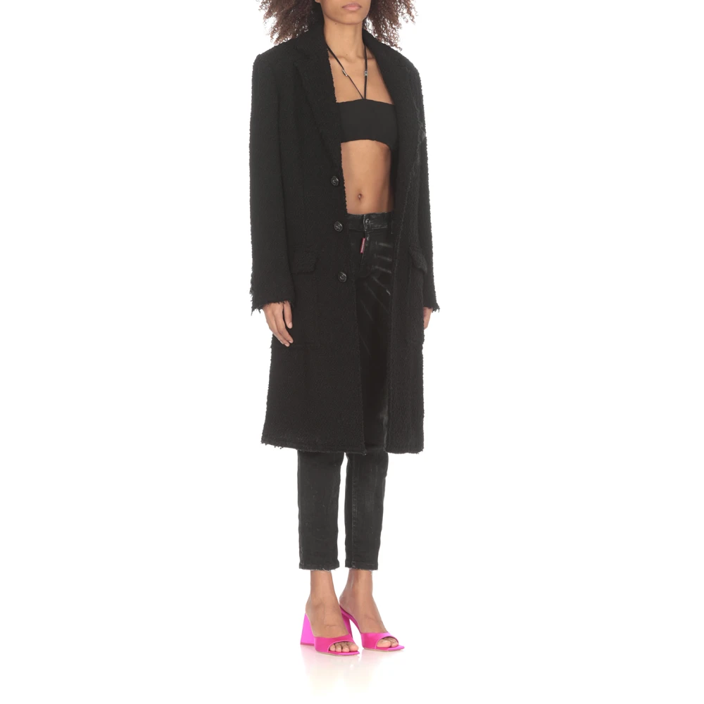 Dsquared2 Zwarte Dames Top met Zijrits Black Dames