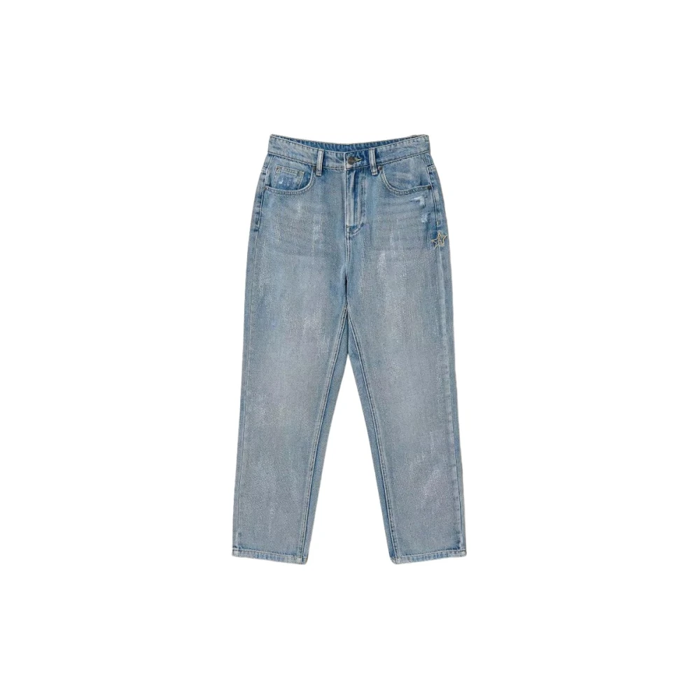 Twinset Barrel Fit Jeans met Strass Art. 232Ap2310 Blue Dames