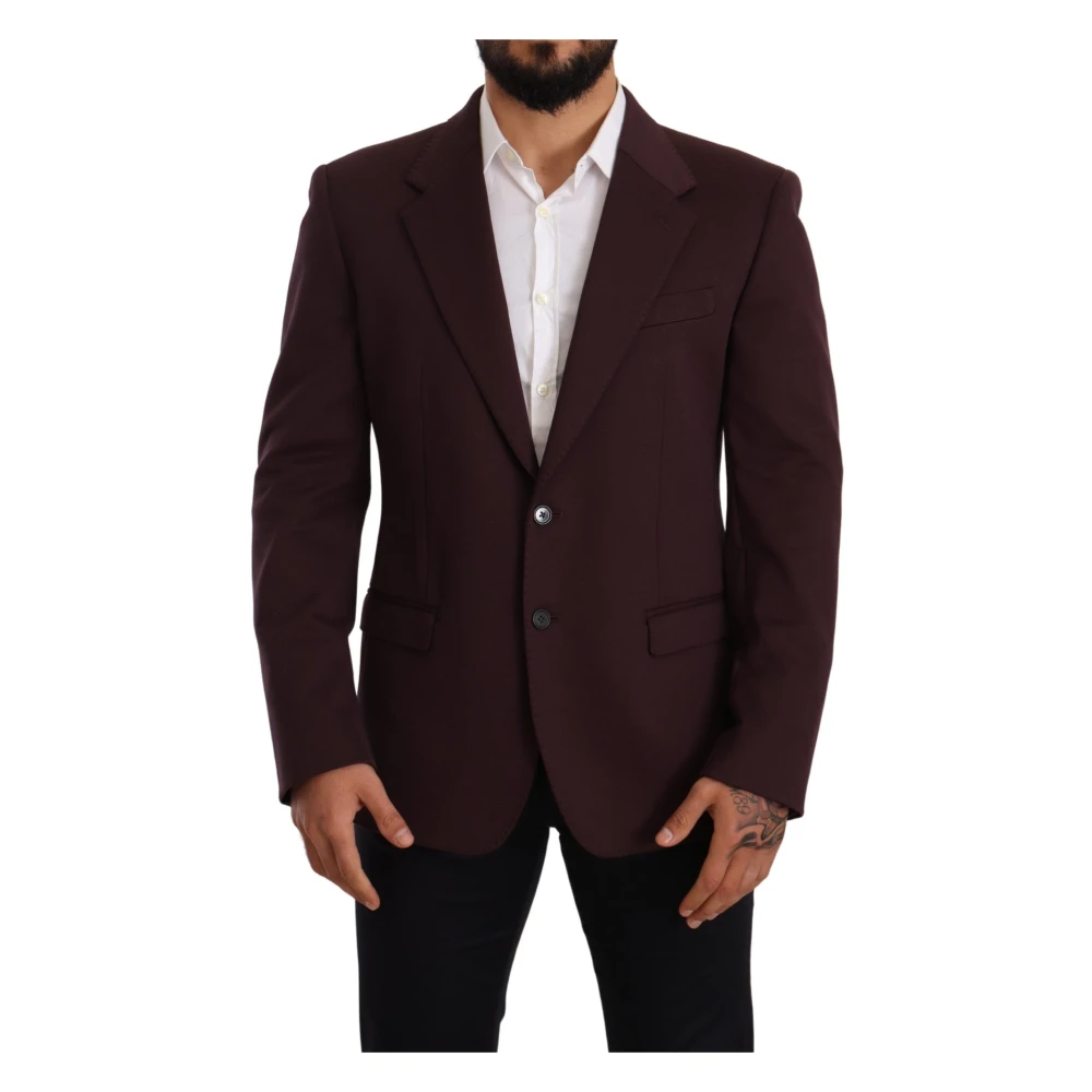 Dolce & Gabbana Purple Blazers, Male, L, Indigo Cotton Slim Blazer Jacket