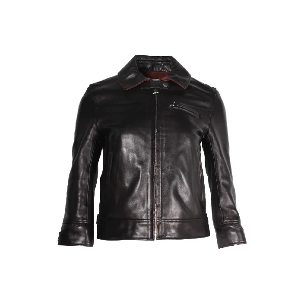 Acne Studios Pre-owned Leather outerwear Black Dames