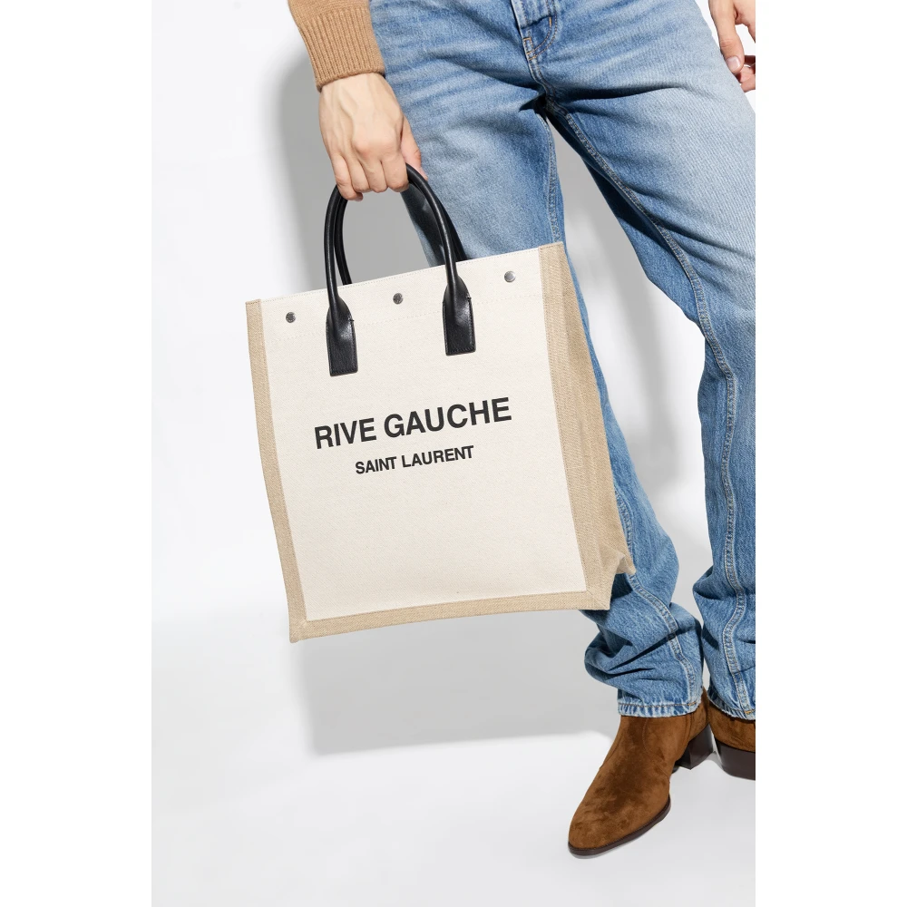 Saint Laurent Rive Gauche North South Shopper Bag Beige Heren