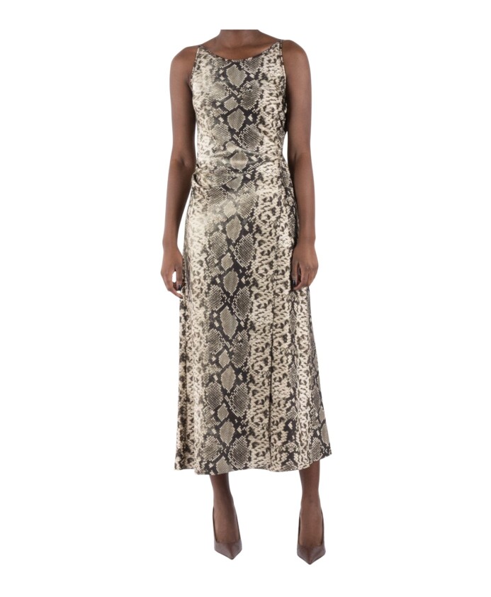 robe-en-polyester-elasthanne-marron