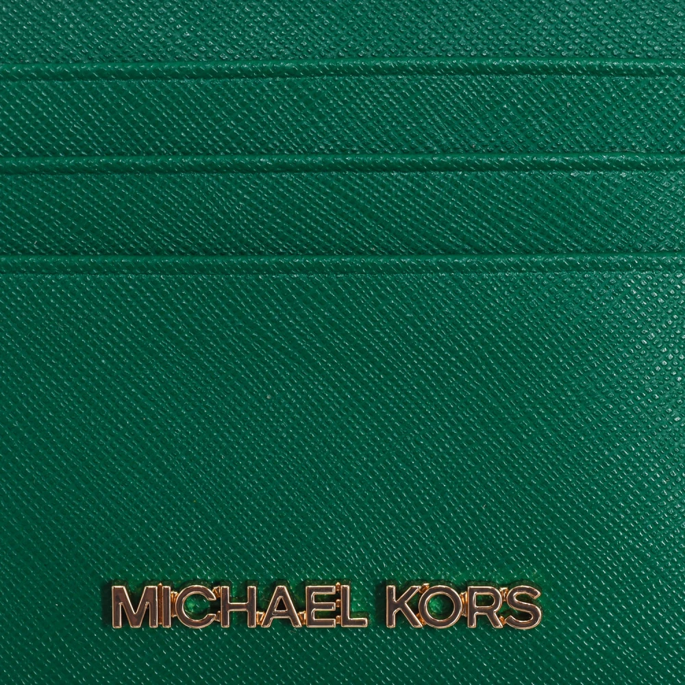 Michael Kors Rechthoekige Leren Kaarthouder Green Dames