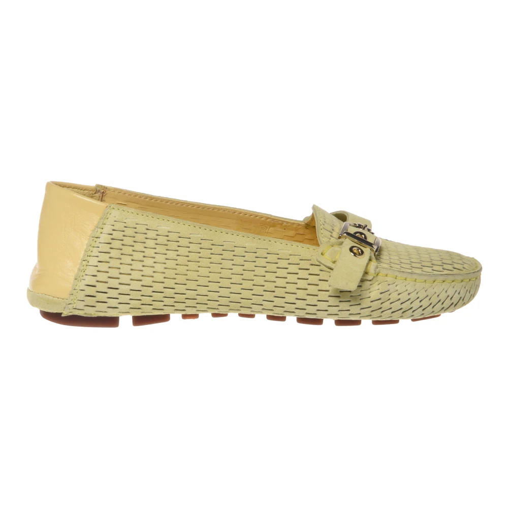 Baldinini Mocasín De Ante Perforado Shoes Mujer Amarillo 36 Eu