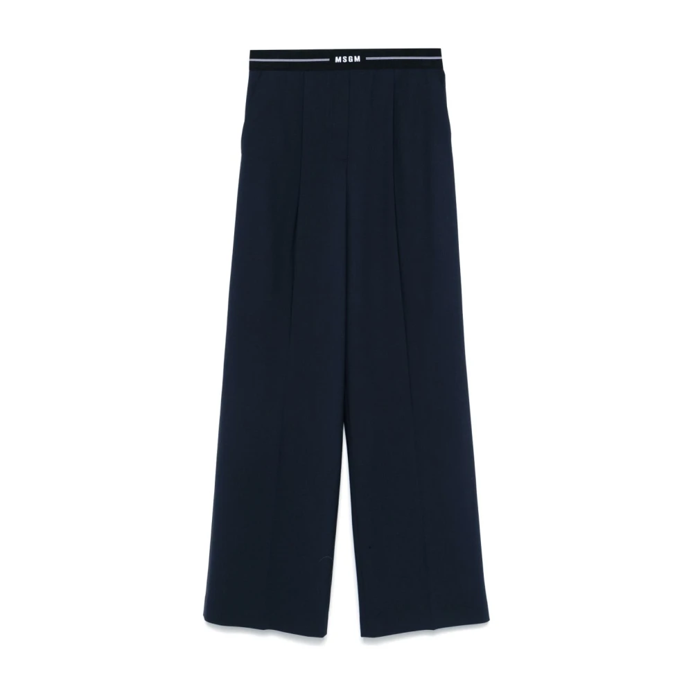 Msgm Blauwe Palazzo Broek met Plooien Blue Dames