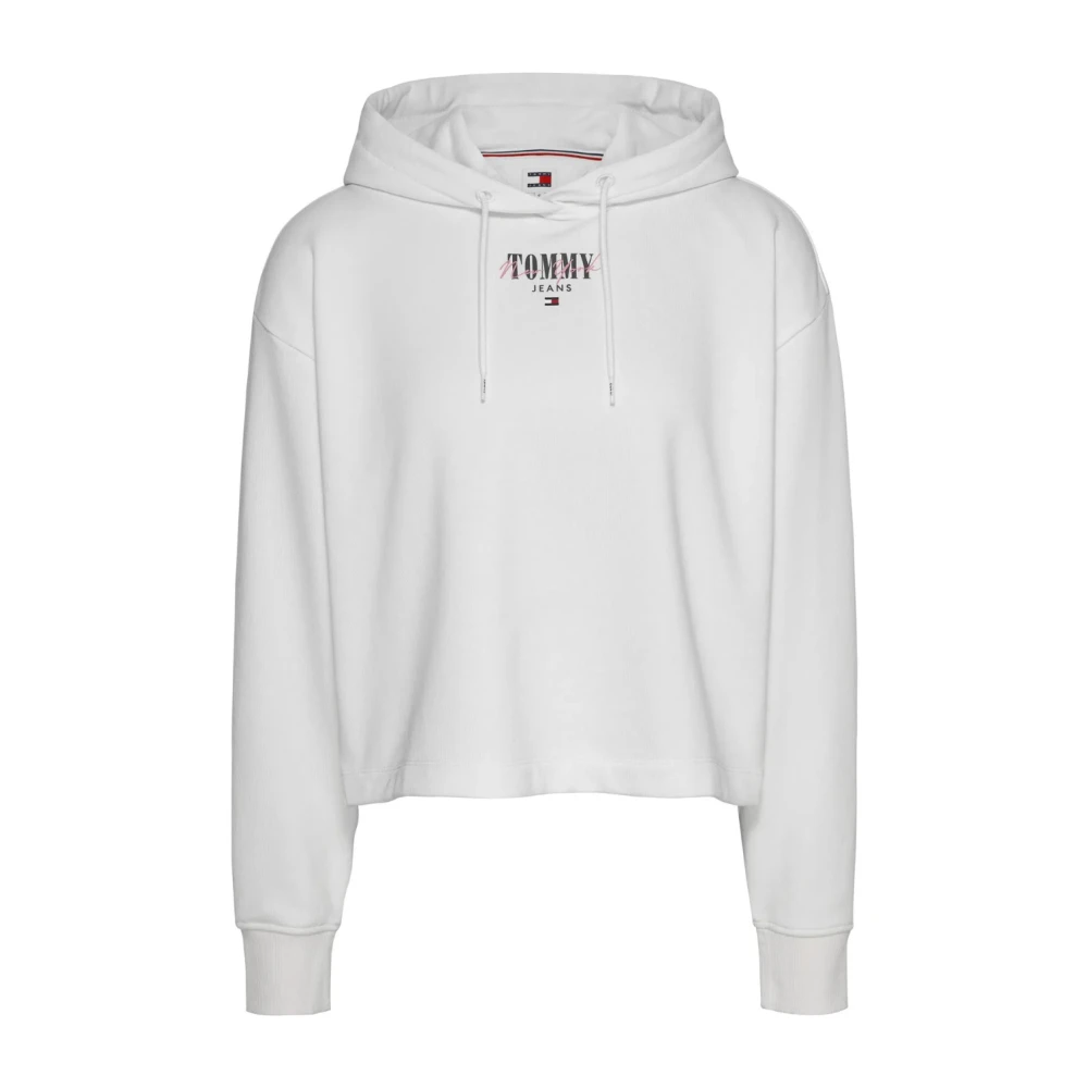 Tommy Hilfiger Women's White Hoodies,, Hooded Sweatshirt With Logo Extra Small