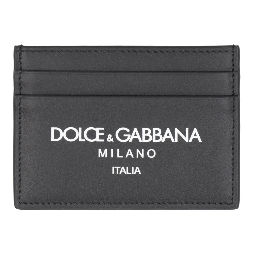 Dolce & Gabbana Hombre Negro - Tarjetero De Piel De Becerro - Accessories - One Size