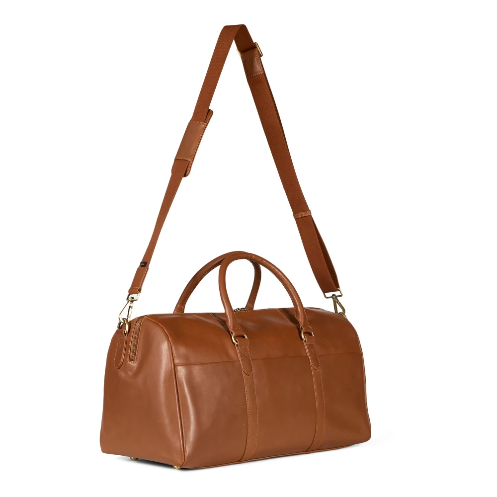 Howard London Bruin Leren Weekendtas Brown Heren