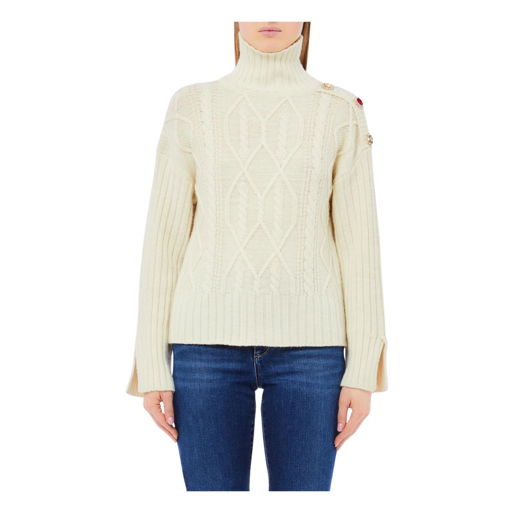 Liu Jo Women's Beige Turtlenecks, L, Ecs Closed Jumper