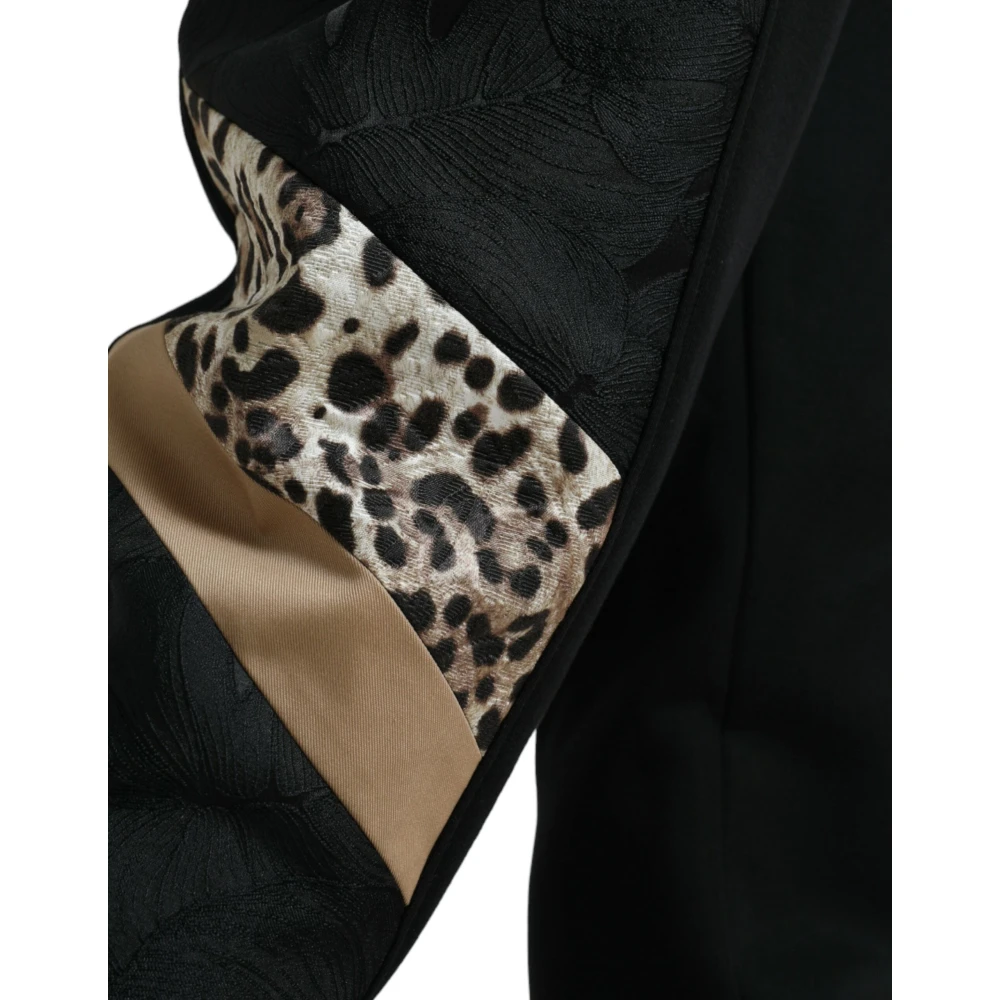 Dolce & Gabbana Elegante Zwarte Luipaard Jogger Broek Black Heren