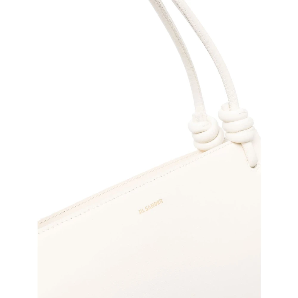 Jil Sander Elegante Beige Leren Schoudertas Beige Dames