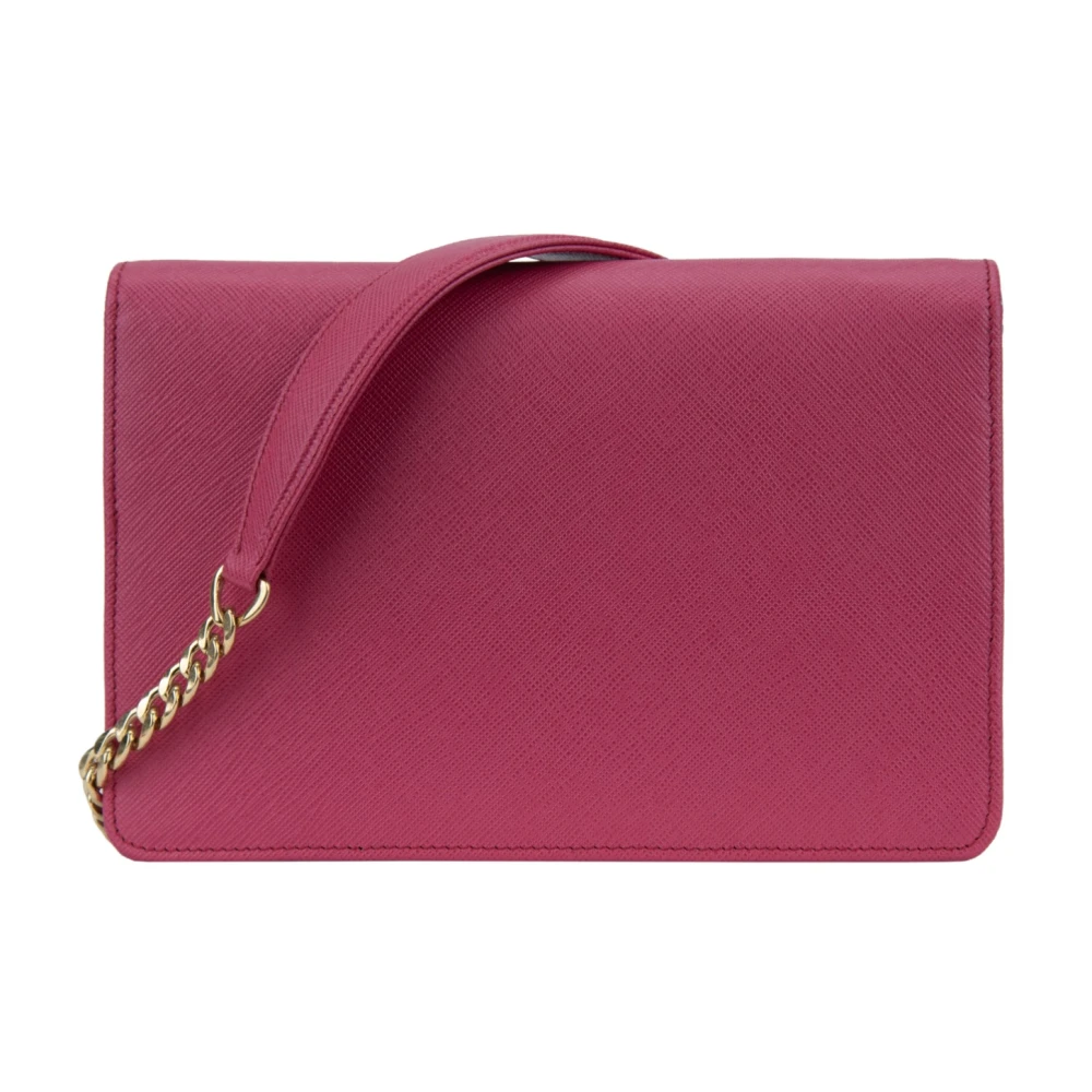Prada Leren Schoudertas Magnetische Knoop Pink Dames