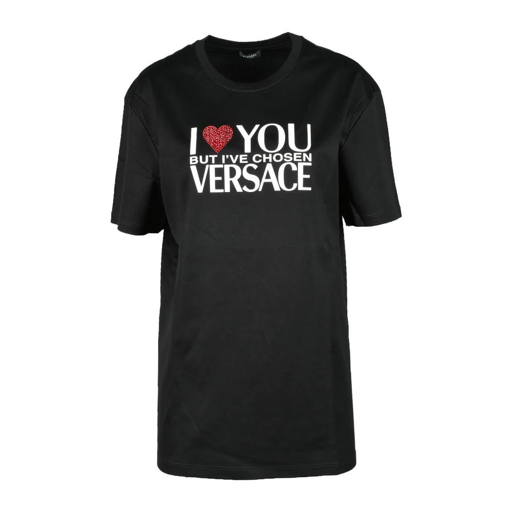 Versace Svart T-shirt för kvinnor Black, Dam