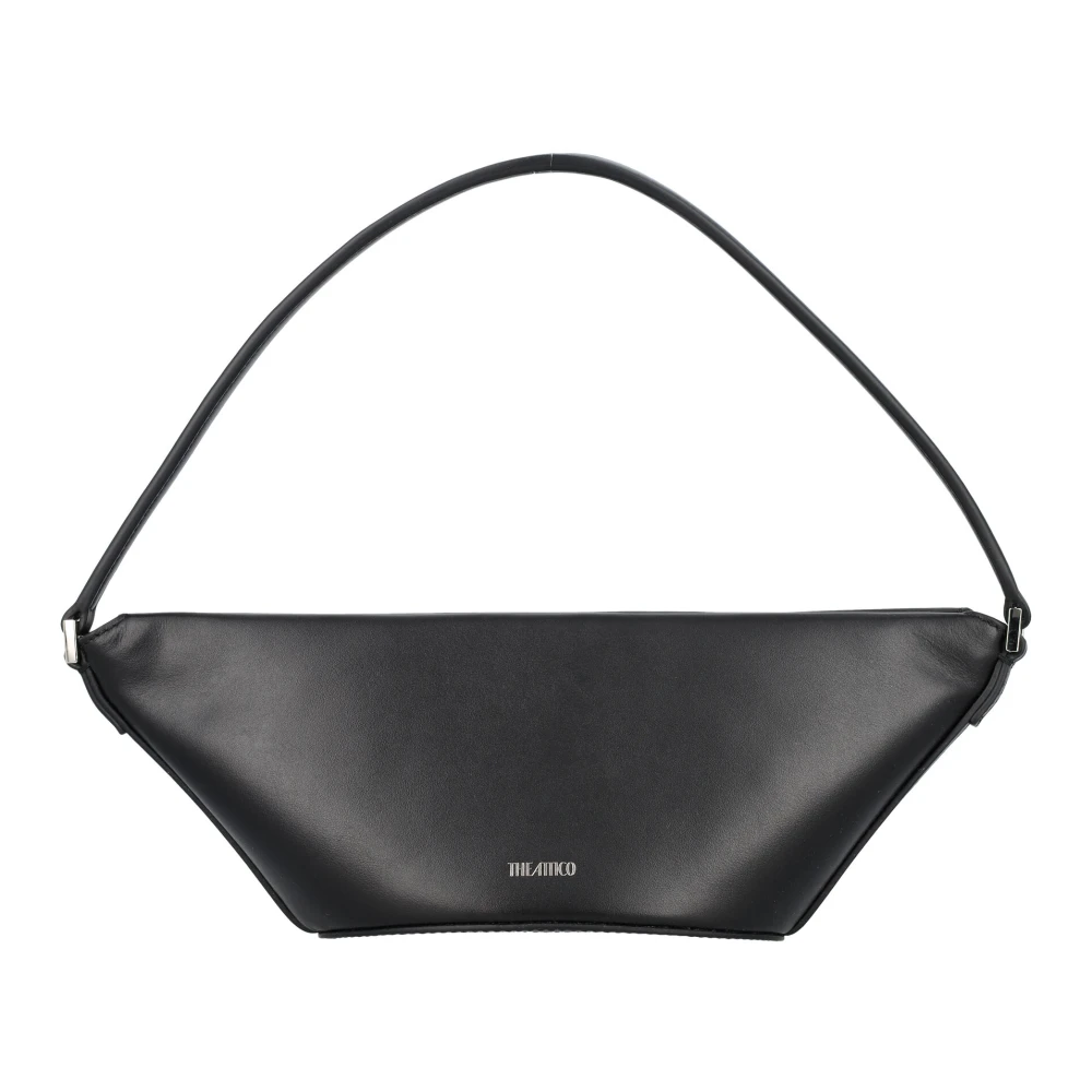 The Attico Zwarte Leren Driehoeksklep Handtas Black Dames