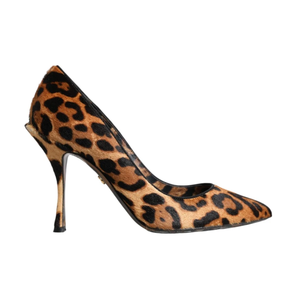 Dolce & Gabbana Women's Brown Leopard Calf Hair High Heel Pumps