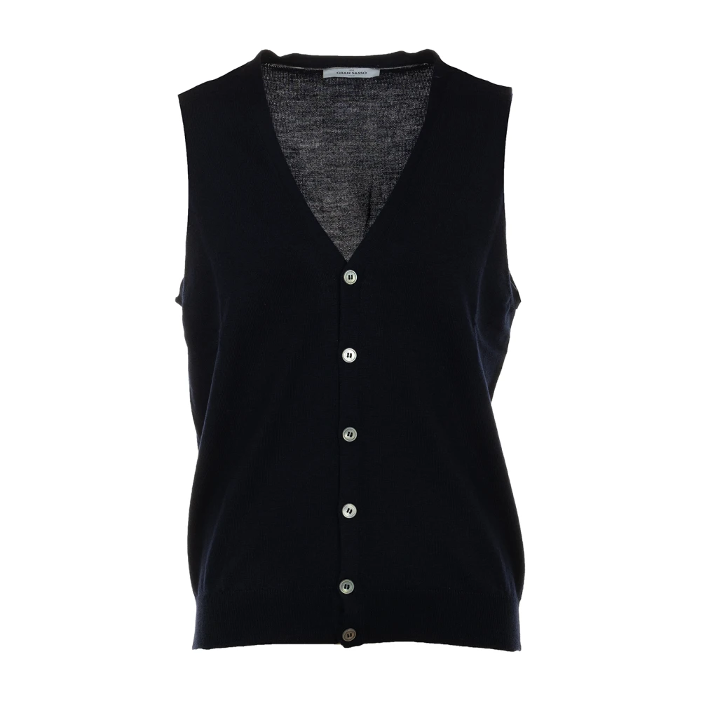 Gran Sasso Blauwe Sweater Vest Blue Heren