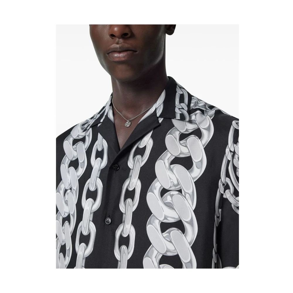 Versace Ketting-Link Print Camp Kraag Shirt Multicolor Heren