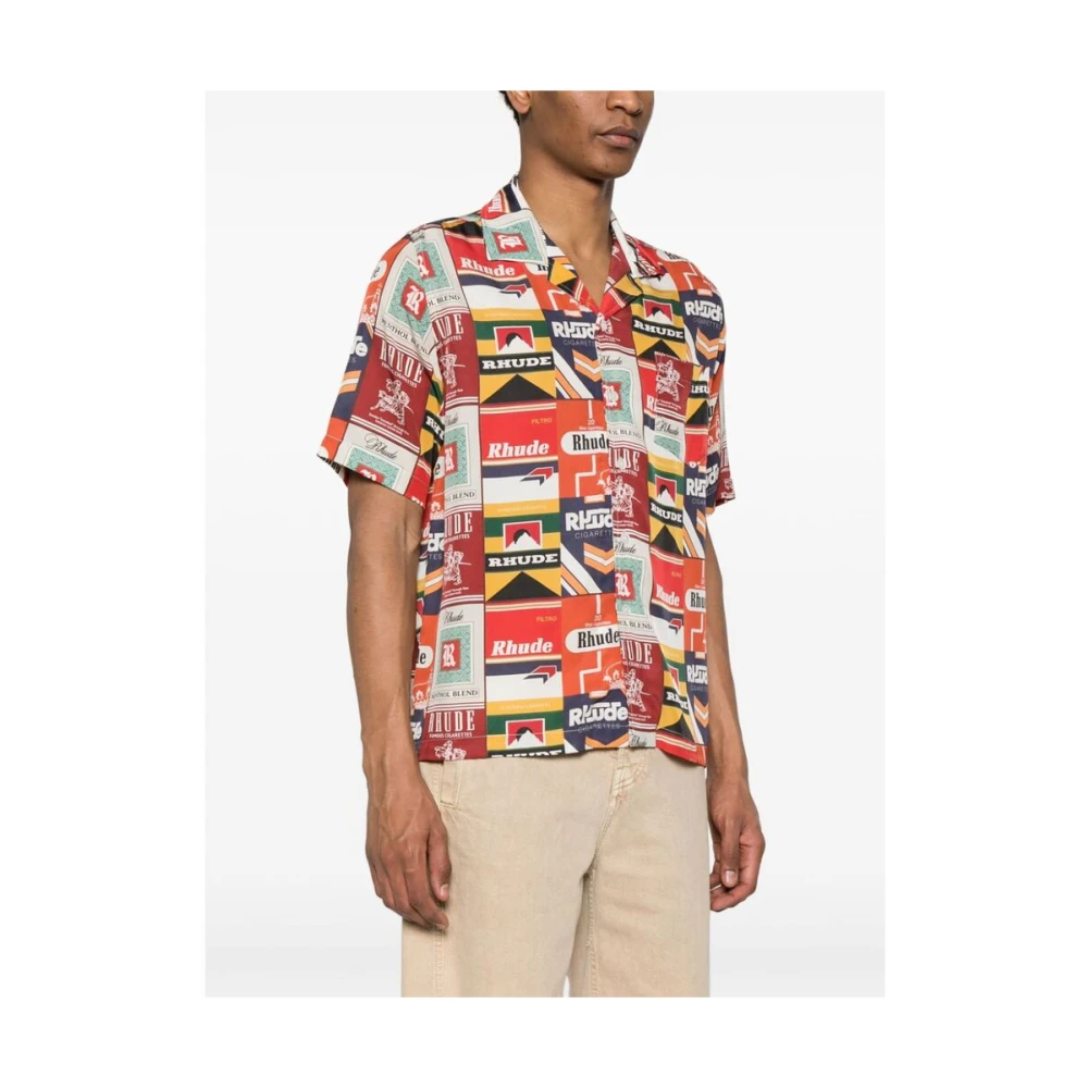 Rhude Zijden Overhemd met Cigarette Grafische Print Multicolor Heren