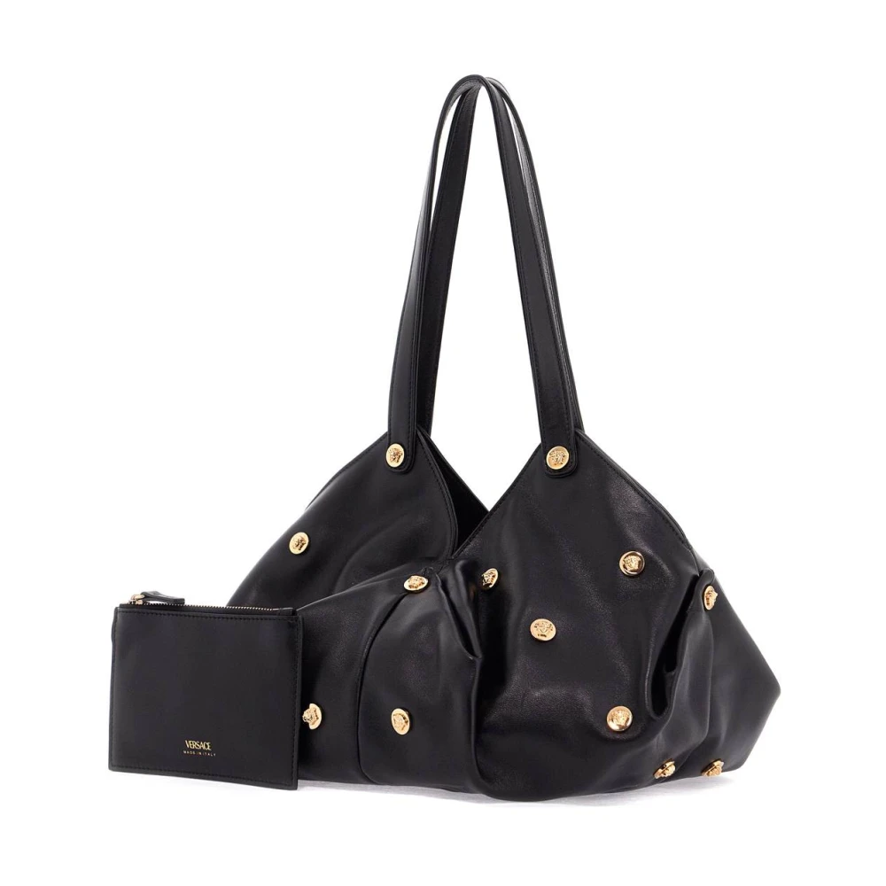 Versace Plongé Nappa Leren Protea Schoudertas Black Dames