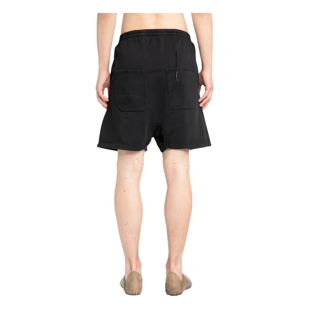 Boris Bidjan Saberi Zwarte object geverfde shorts met elastische tailleband Black Heren