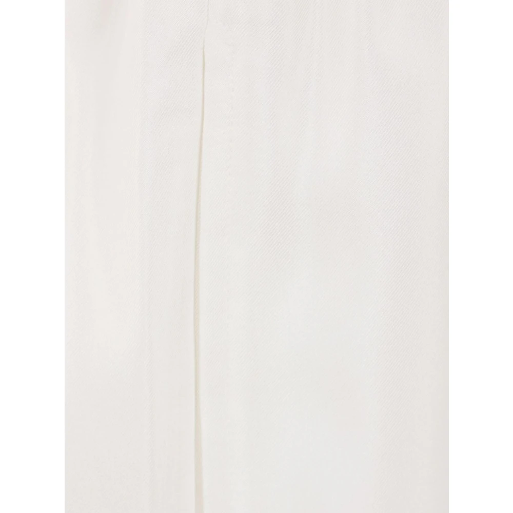Casablanca Witte Zijden Streep Shorts White Heren