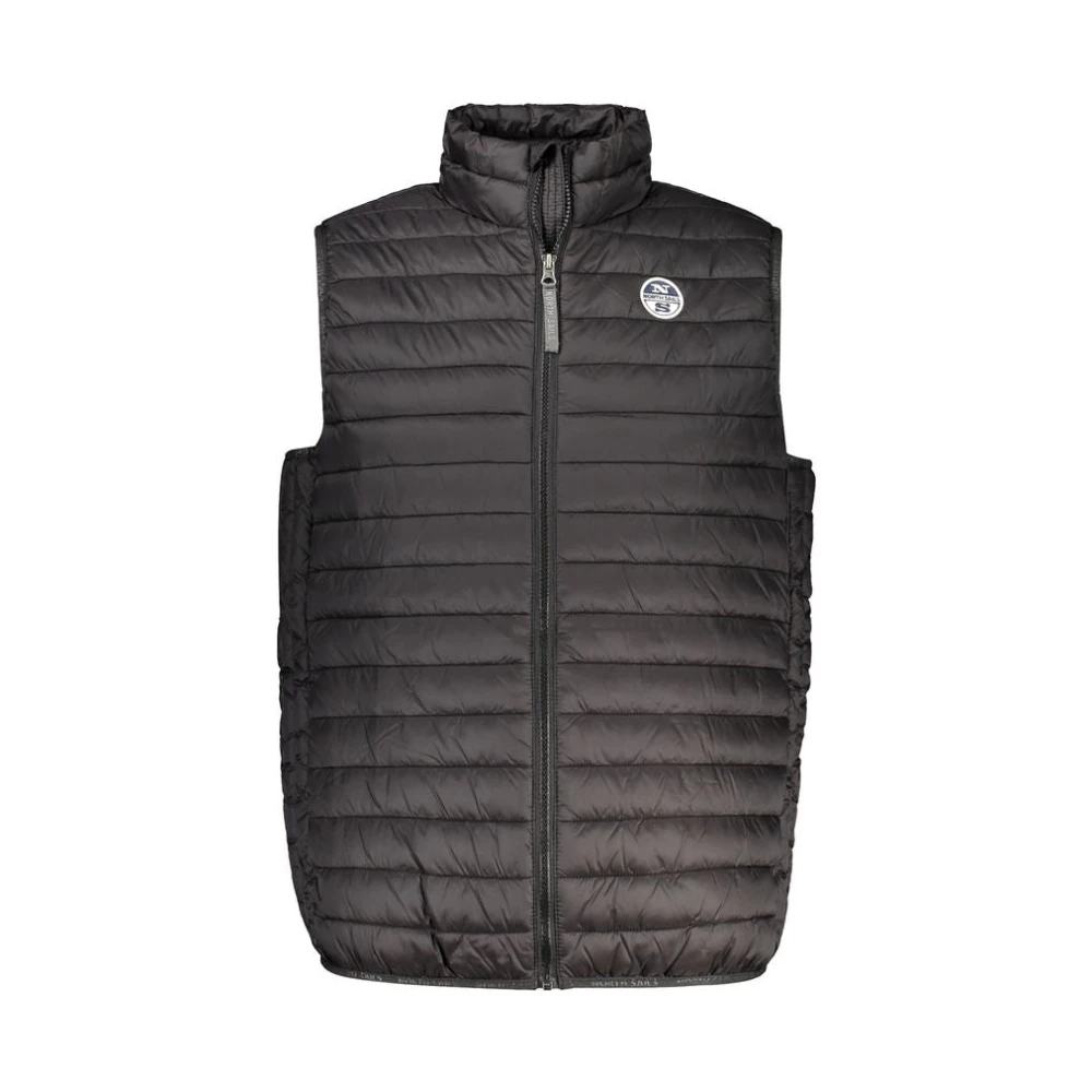 North Sails Zwarte Mouwloze Jas met Zakken en Logo Black Heren