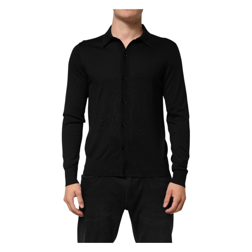 Dolce & Gabbana Cardigans, Male, M, Long Sleeve Jumper Black
