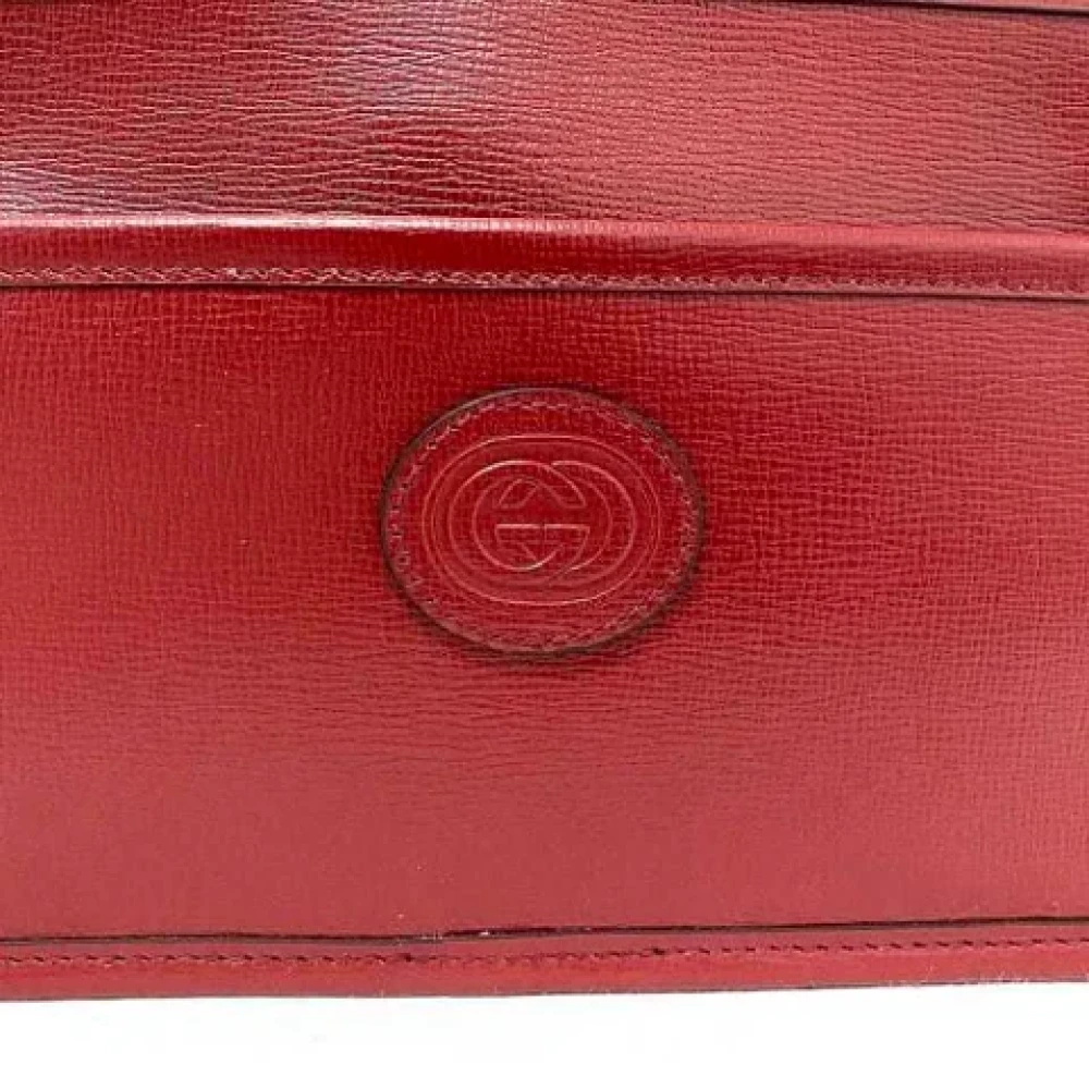 Gucci Vintage Tweedehands Rode Gucci Clutch van leer Red Dames