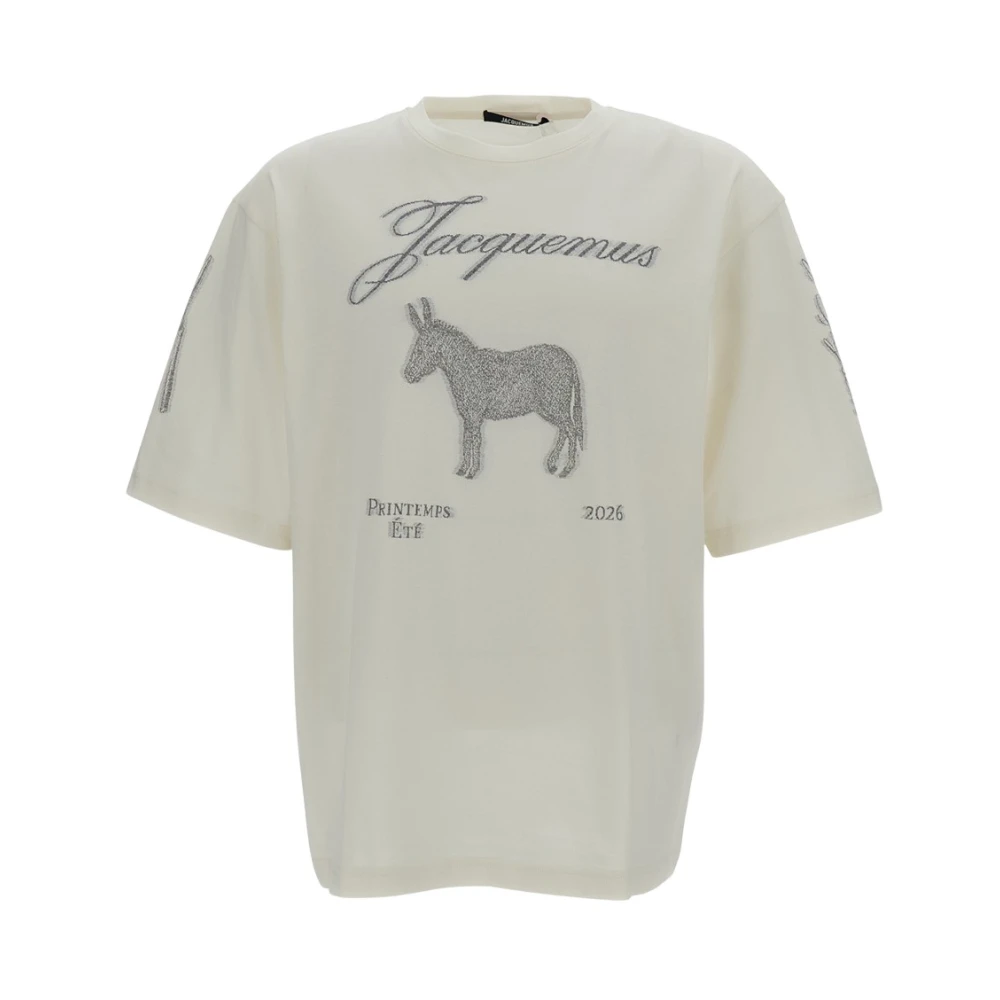 Jacquemus Men's Beige T-Shirts, Xl, Âne Short-Sleeve T-Shirt
