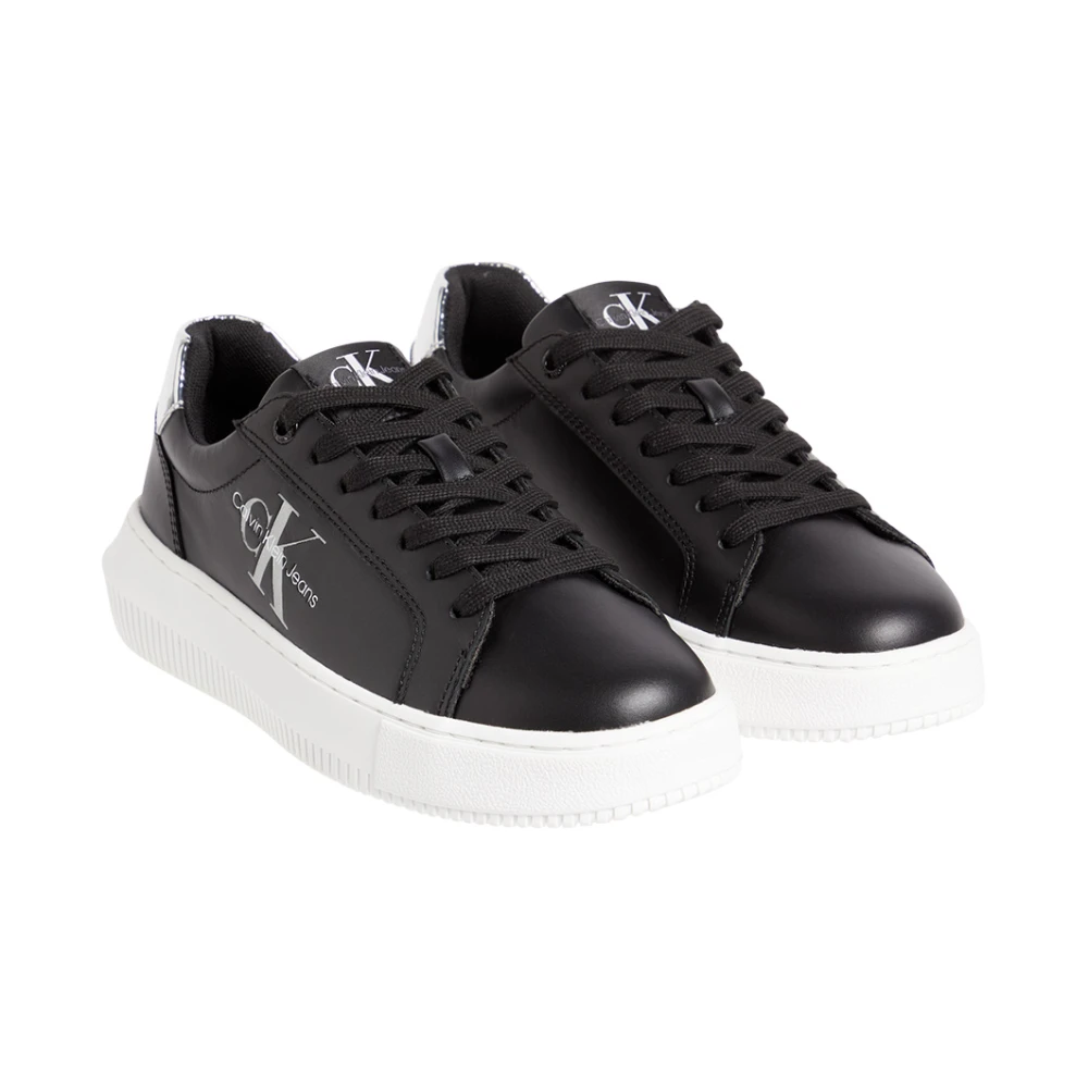 Calvin Klein Leren Chunky Cupsole Sneakers Black Dames