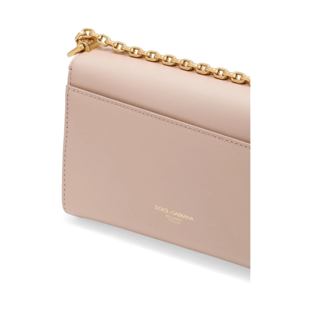 Dolce & Gabbana Metalen Sluiting Crossbody Tassen Collectie Beige Dames