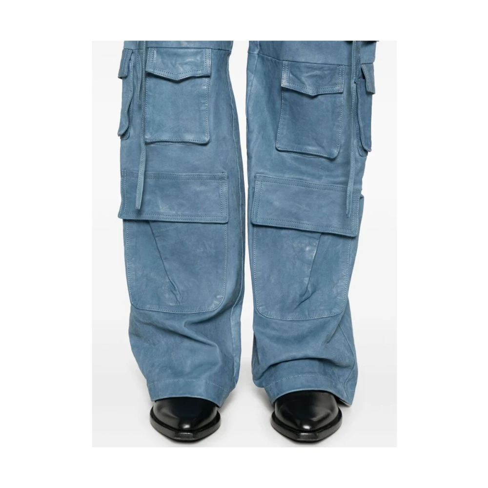Salvatore Santoro Blauwe Sheepskin Cargo Broek Blue Dames