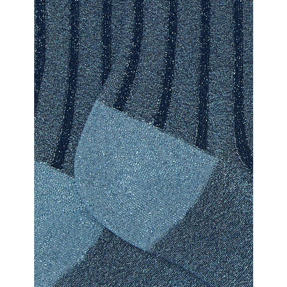 Gallo Korte blauwe sokken voor dames in gescheiden twin-rib polyamide met lurex. Blue Dames